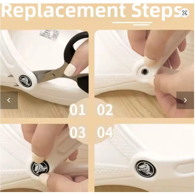 Additional Image for 4 x Rivets Sets, Croc Fastener, Button to fit repair For Crocs Adults Kids broken clogs replacement
