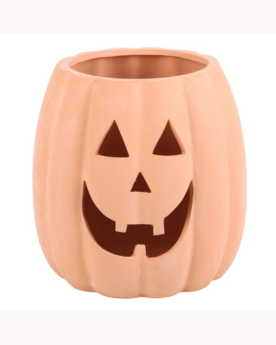 25cm Terracotta Cut Out Pumpkin Decoration 25cm Terracotta Cut Out Pumpkin Decoration