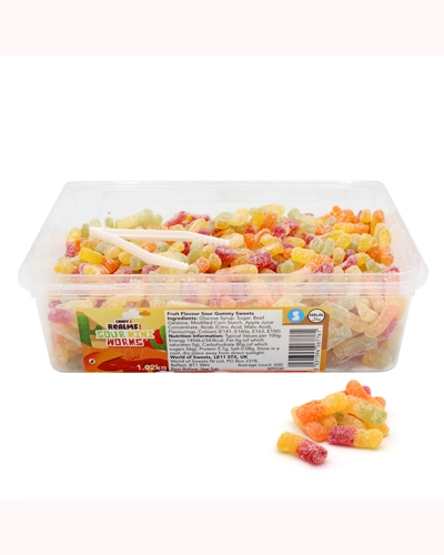 Candy Realms Sour Mini Worms Tub 1.02kg Candy Realms Sour Mini Worms Tub 1.02kg
