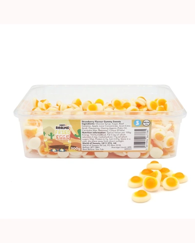 Candy Realms Mini Fried Eggs 1p Tub 1.02kg Candy Realms Mini Fried Eggs 1p Tub 1.02kg