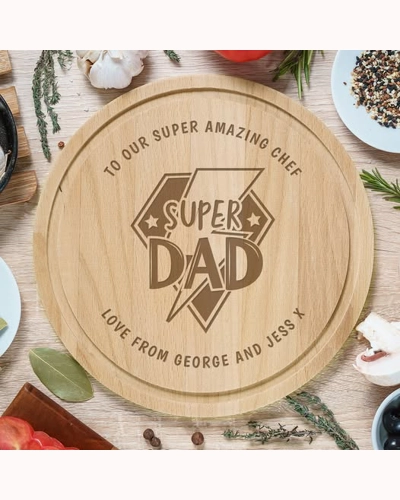 Personalised Super Dad Chopping Board Personalised Super Dad Chopping Board
