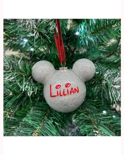 Mickey Mouse Silver Glitter Bauble Mickey Mouse Silver Glitter Bauble