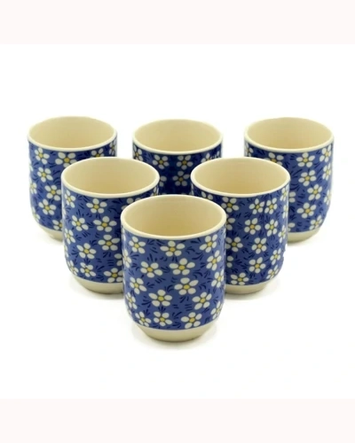 6x Herbal Tea Cup - Blue Daisey 6x Herbal Tea Cup - Blue Daisey