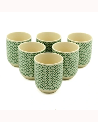 6x Herbal Tea Cup - Green Mosaic 6x Herbal Tea Cup - Green Mosaic