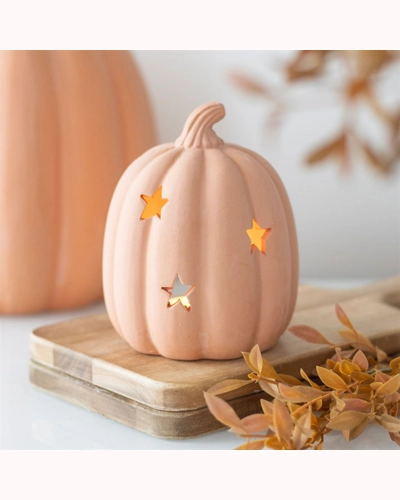 9cm Terracotta Pumpkin Tealight Holder 9cm Terracotta Pumpkin Tealight Holder