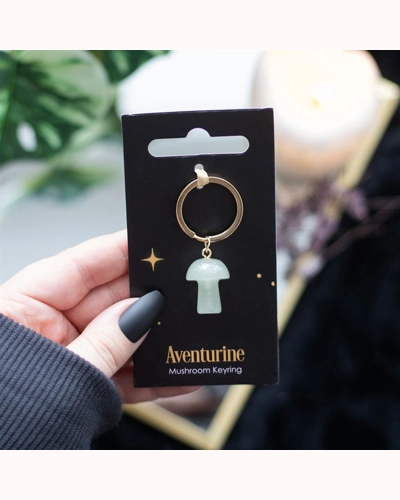 Aventurine Crystal Mushroom Keyring Aventurine Crystal Mushroom Keyring
