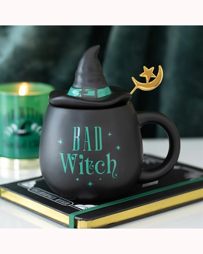 Bad Witch Lidded Mug with Spoon Bad Witch Lidded Mug with Spoon