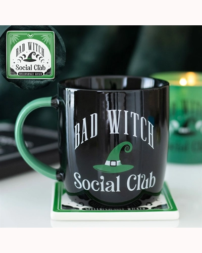 Bad Witch Social Club Mug and Coaster Set Bad Witch Social Club Mug and Coaster Set