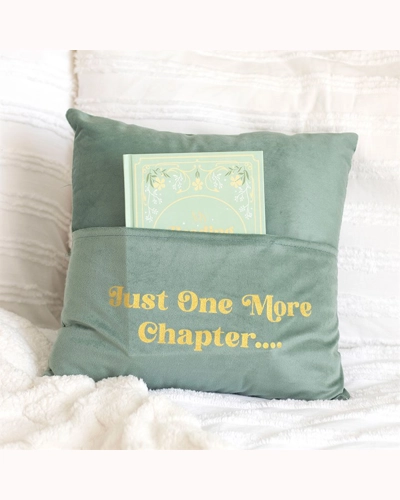 Just One More Chapter Cushion with Book Pocket Just One More Chapter Cushion with Book Pocket