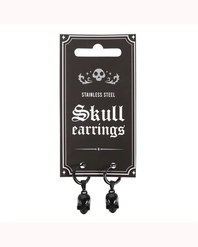 Black Stainless Steel Skull Earrings Black Stainless Steel Skull Earrings