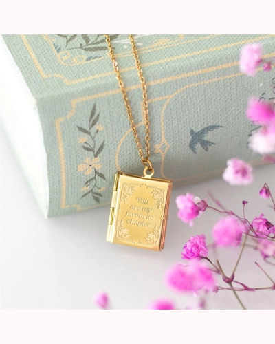 Book Shaped Locket Necklace in Gift Box Book Shaped Locket Necklace in Gift Box