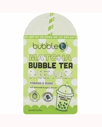 Bubble T Hydrating & Toning Sheet Face Mask 20ml – Matcha Bubble T Hydrating & Toning Sheet Face Mask 20ml – Matcha