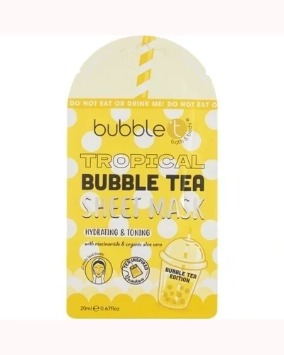 Bubble T Hydrating & Toning Sheet Face Mask 20ml – Tropical Bubble T Hydrating & Toning Sheet Face Mask 20ml – Tropical