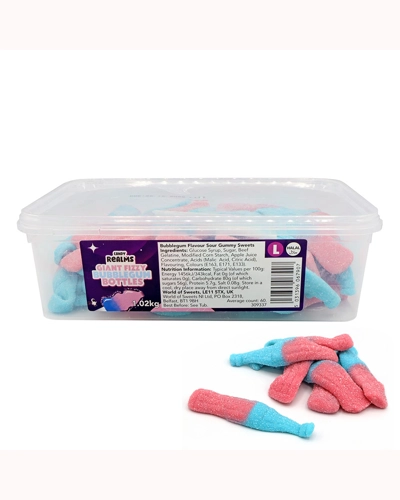Candy Realms Giant Fizzy Bubblegum Bottles Tub 1.02 kg Candy Realms Giant Fizzy Bubblegum Bottles Tub 1.02 kg