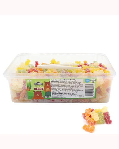 Candy Reams Fizzy Bears 1p Tub 1.02kg Candy Reams Fizzy Bears 1p Tub 1.02kg