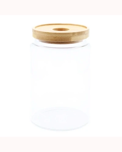 Cottage Bamboo Glass Jar - 15cm Cottage Bamboo Glass Jar - 15cm