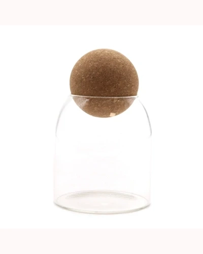 Cottage Cork-Ball Glass Jar - Clear - 10cm Cottage Cork-Ball Glass Jar - Clear - 10cm