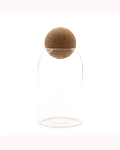 Cottage Cork-Ball Glass Jar - Clear - 15cm Cottage Cork-Ball Glass Jar - Clear - 15cm