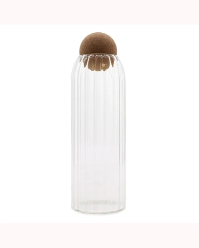 Cottage Cork-Ball Glass Jar - Ribbed - 25cm Cottage Cork-Ball Glass Jar - Ribbed - 25cm