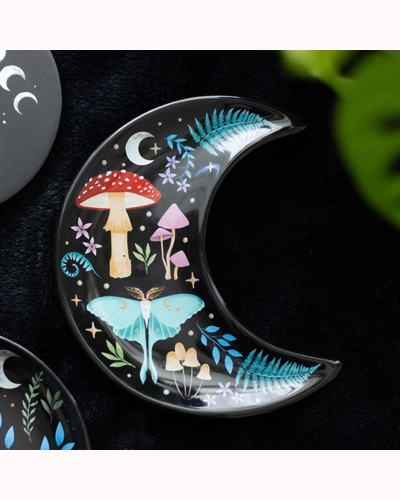 Crescent Moon Dark Forest Print Trinket Dish Crescent Moon Dark Forest Print Trinket Dish