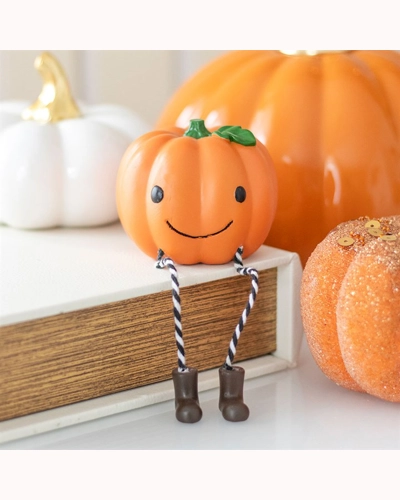 Cute Smiling Pumpkin Shelf Sitter Ornament Cute Smiling Pumpkin Shelf Sitter Ornament