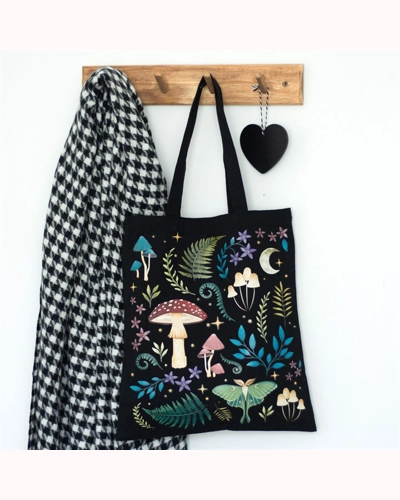 Dark Forest Print Polycotton Tote Bag Dark Forest Print Polycotton Tote Bag
