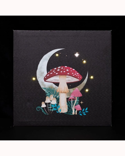 Forest Mushroom Light Up Canvas Plaque Forest Mushroom Light Up Canvas Plaque