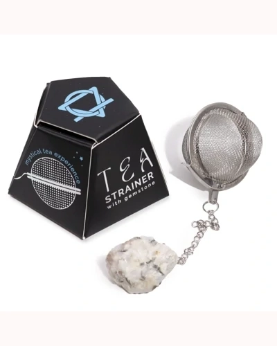 Raw Gemstone Tea Strainer - Rainbow Moonstone Raw Gemstone Tea Strainer - Rainbow Moonstone