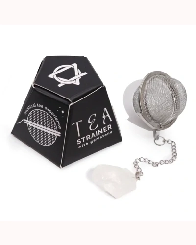 Raw Gemstone Tea Strainer - Rock Quartz Raw Gemstone Tea Strainer - Rock Quartz