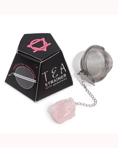 Raw Gemstone Tea Strainer - Rose Quartz Raw Gemstone Tea Strainer - Rose Quartz