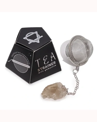 Raw Gemstone Tea Strainer - Smoky Quartz Raw Gemstone Tea Strainer - Smoky Quartz