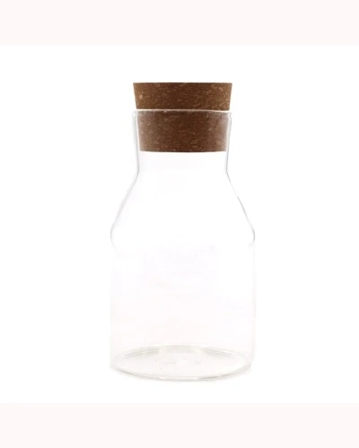 Cottage Cork Glass Jar - Clear - 15cm Cottage Cork Glass Jar - Clear - 15cm