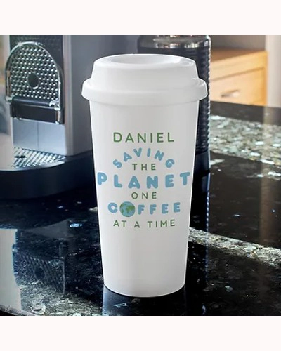 Personalised 'Saving the Planet' Insulated Eco Travel Cup Personalised 'Saving the Planet' Insulated Eco Travel Cup