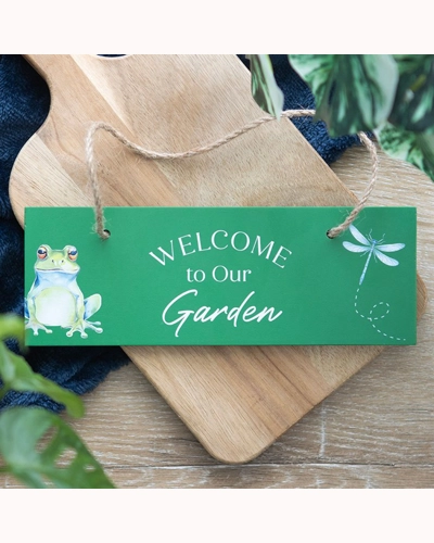 Green Welcome to Our Garden Hanging Sign Green Welcome to Our Garden Hanging Sign