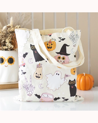 Groovy Ghost Print Polycotton Tote Bag Groovy Ghost Print Polycotton Tote Bag