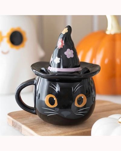 Groovy Witch Cat Lidded Mug Groovy Witch Cat Lidded Mug
