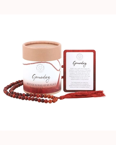 Grounding Rosewood & Red Jasper Mallah Necklace Grounding Rosewood & Red Jasper Mallah Necklace