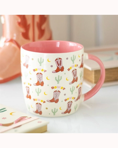 Howdy Cowboy Boot Print Mug Howdy Cowboy Boot Print Mug