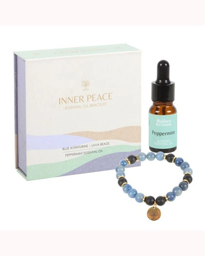 Inner Peace Blue Lace Agate Crystal Essential Oil Bracelet Inner Peace Blue Lace Agate Crystal Essential Oil Bracelet