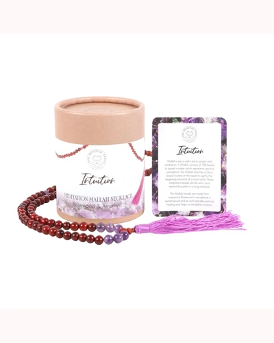 Intuition Rosewood & Amethyst Mallah Necklace Intuition Rosewood & Amethyst Mallah Necklace