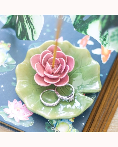 Lily Pad Trinket Dish and Incense Stick Holder Lily Pad Trinket Dish and Incense Stick Holder