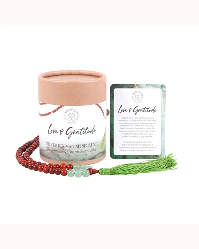Love and Gratitude Rosewood & Green Aventurine Mallah Necklace Love and Gratitude Rosewood & Green Aventurine Mallah Necklace