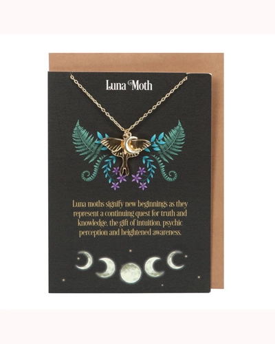 Luna Moth Necklace Greeting Card Luna Moth Necklace Greeting Card