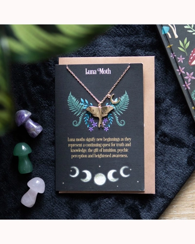 Luna Moth Necklace Greeting Card Luna Moth Necklace Greeting Card