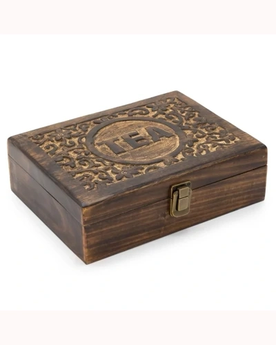 Mango Carved Tea Box - ( 12 compartments) 30x23x10cm Mango Carved Tea Box - ( 12 compartments) 30x23x10cm
