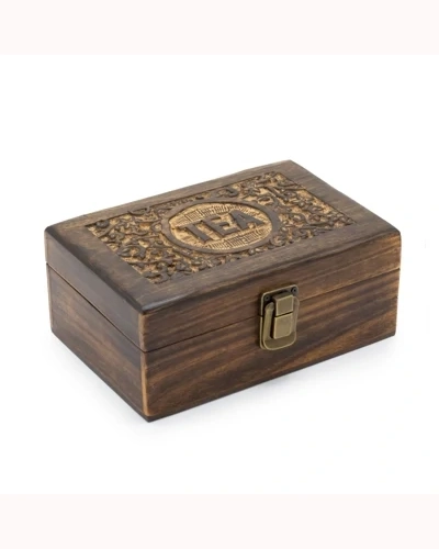 Mango Carved Tea Box - ( 6 compartments) 23x15x9.5cm Mango Carved Tea Box - ( 6 compartments) 23x15x9.5cm
