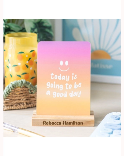 Mindful Moments Affirmation Cards with Wooden Stand Mindful Moments Affirmation Cards with Wooden Stand