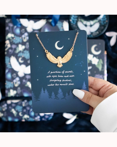 Night Owl Necklace Greeting Card Night Owl Necklace Greeting Card