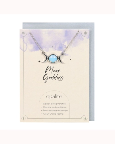Opalite Triple Moon Necklace Greeting Card Opalite Triple Moon Necklace Greeting Card