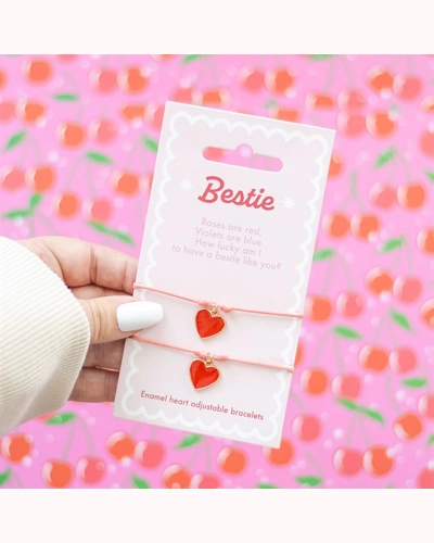 Pair of Besties Enamel Heart Charm Bracelets Pair of Besties Enamel Heart Charm Bracelets